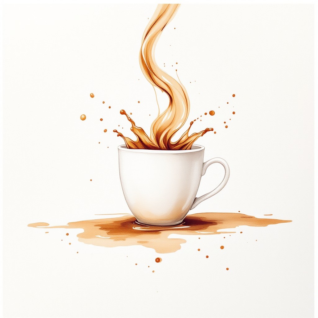 Splashed Coffee Free Spiraling Coffee Splash Image - Watercolor, Coffee, Splash ...