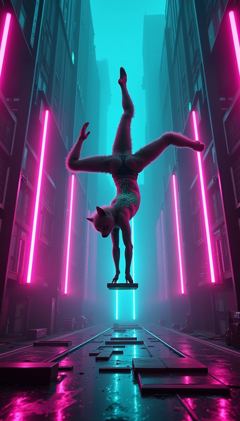 Free Neon Urban Acrobat Image - Cyberpunk, Neon, Acrobat | Download at ...
