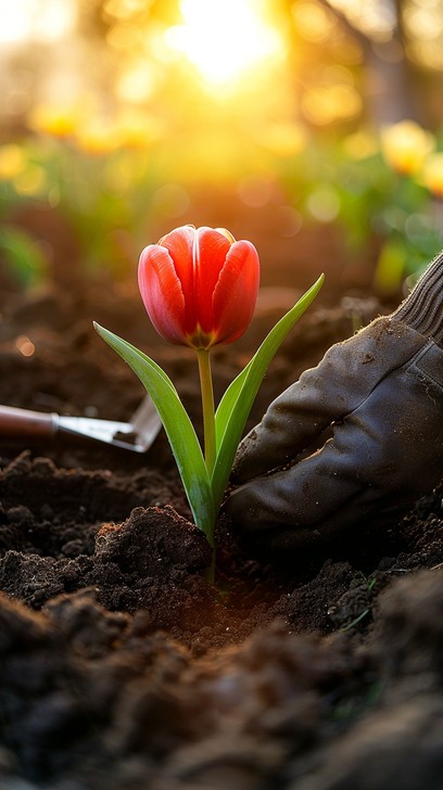 Spring Tulip Image Free Sunlit Spring Tulip Image - Tulip, Garden, Spring | Download at ...