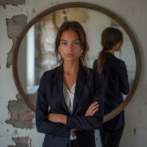 Free Reflective Woman Posing Image - Woman, Mirror, Reflection ...