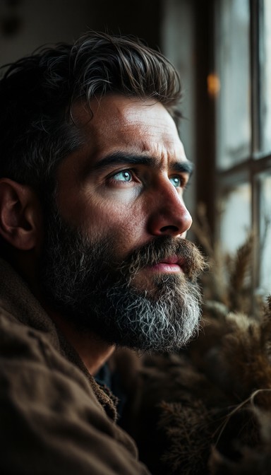 Download Contemplative Bearded Profile Image - Beard, Portrait ...