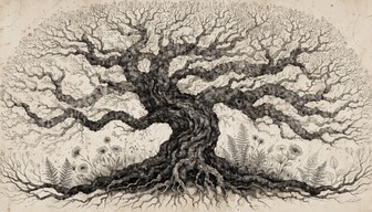 Free Ancient Tree Illustration Image - Botanical, Tree, Illustration ...