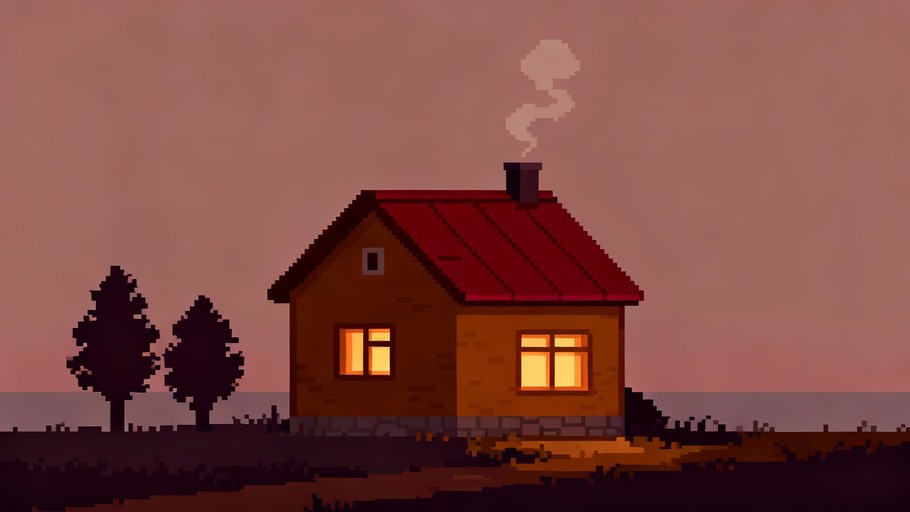 Free Cozy Pixel Home Photo - Pixel, Cottage, Dusk | Download at StockCake