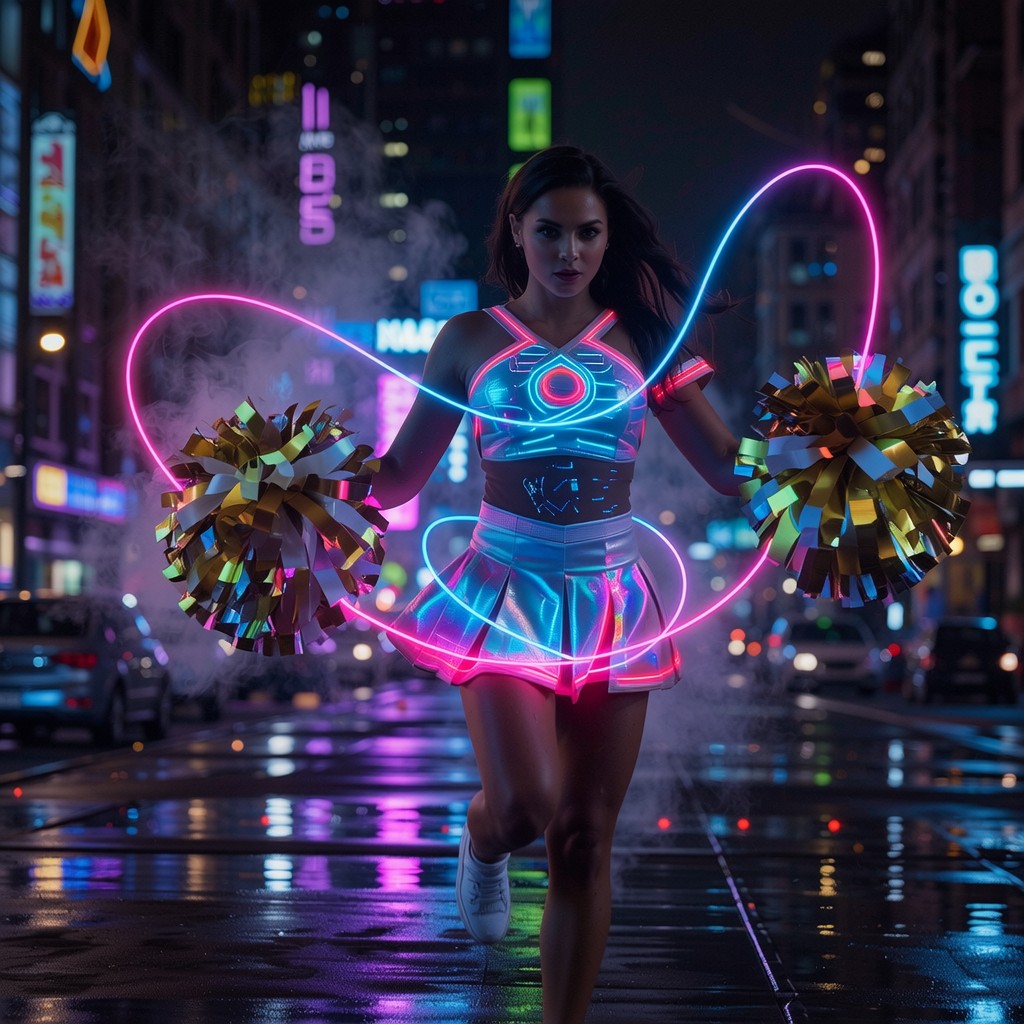 Free Neon Cheerleader Energy Photo - Cheerleader, Woman, Cyberpunk ...