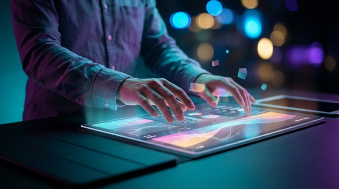 Free Futuristic Digital Interaction Image - Holographic, Interface ...