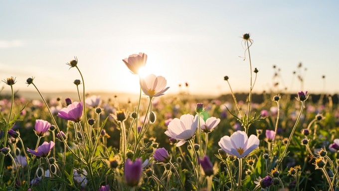Free Wildflowers At Sunrise Image - Wildflowers, Meadow, Sunrise ...