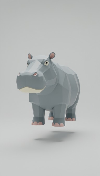 Free Minimal Hippo Design Image - Hippo, 3d, Geometric | Download at ...