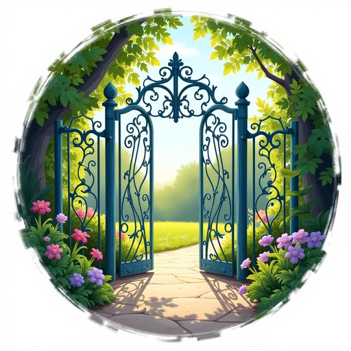 Free Enchanted Garden Entrance Image - Garden, Gate, Sunlight ...