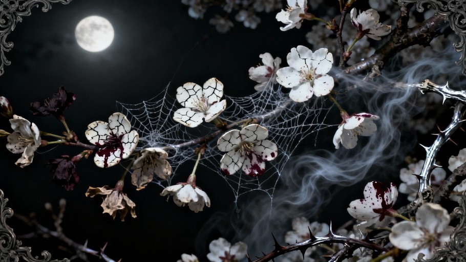 Decaying Moon Free Ethereal Lunar Blooms Image - Blossoms, Moon, Night | Download at ...