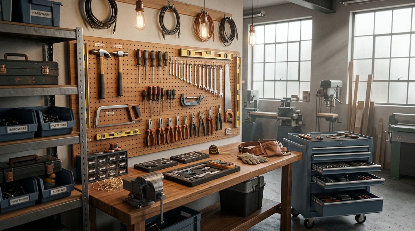 Free Organized Workshop Space Image - Workshop, Workbench, Tools ...