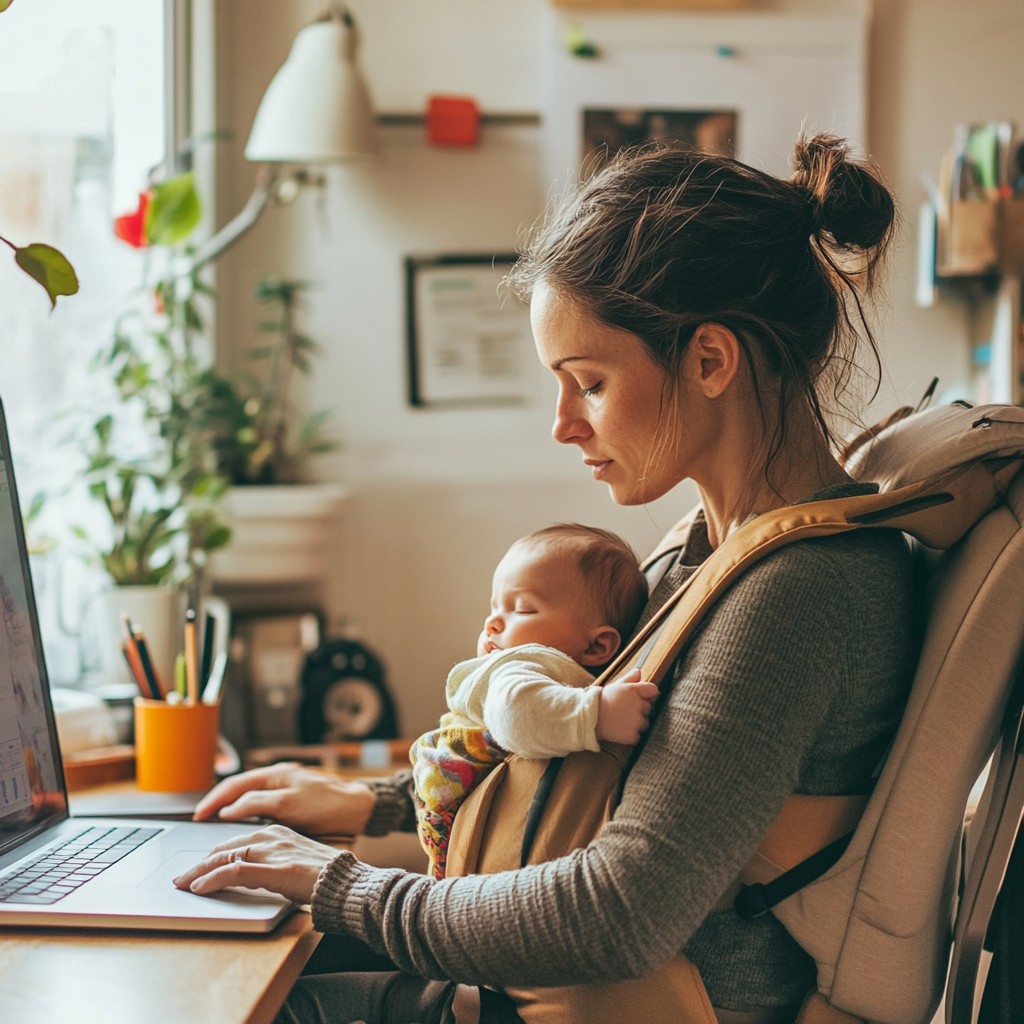 Multitasking Mom Free Multitasking Mother Working Image - Mother, Baby, Working ...