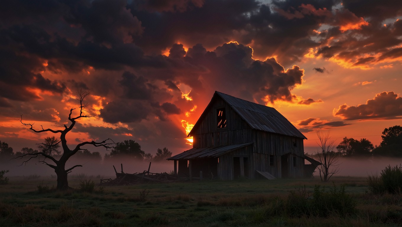 Free Apocalyptic Barn Sunset Image - Barn, Sunset, Apocalyptic ...