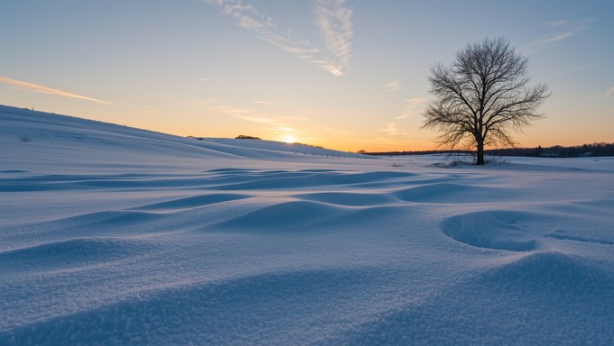 Free Solitary Winter Dawn Image - Winter, Snow, Tree | Download at ...