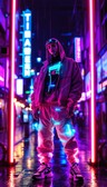 Free Neon Cyber Rapper Photo - Cyberpunk, Neon, Purple | Download at ...