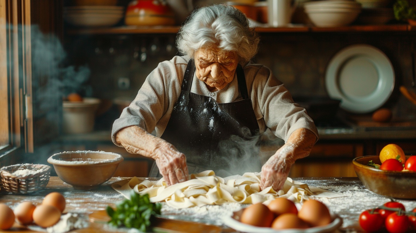Free Grandma making pasta Image - Grandma, Pasta, Cooking | Download at ...