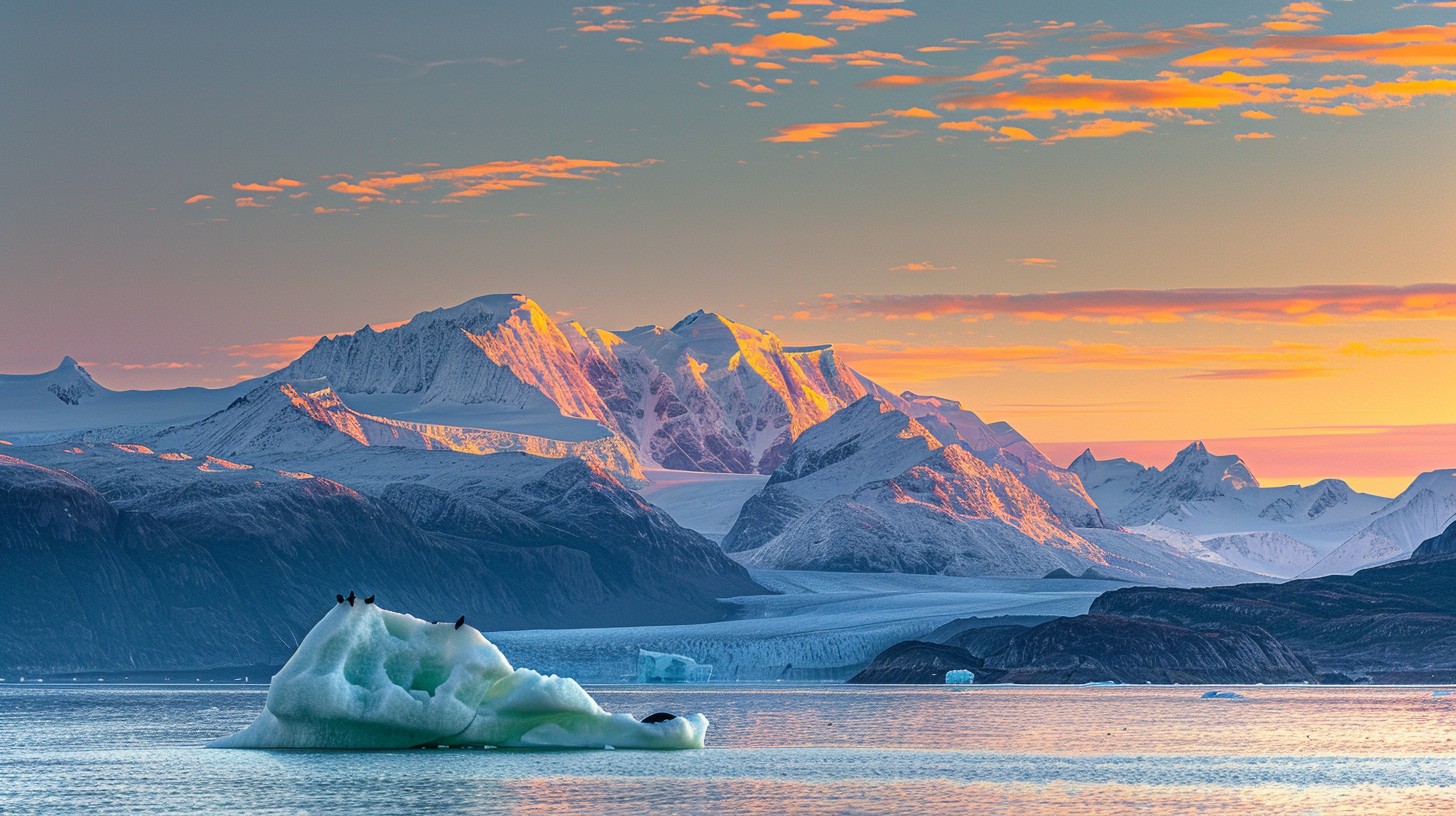 Free Icy Sunset Splendor Image - Sunset, Ice, Mountains | Download at ...
