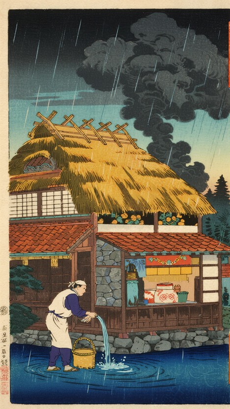 Free Rainy Japanese Village Image | Download at StockCake