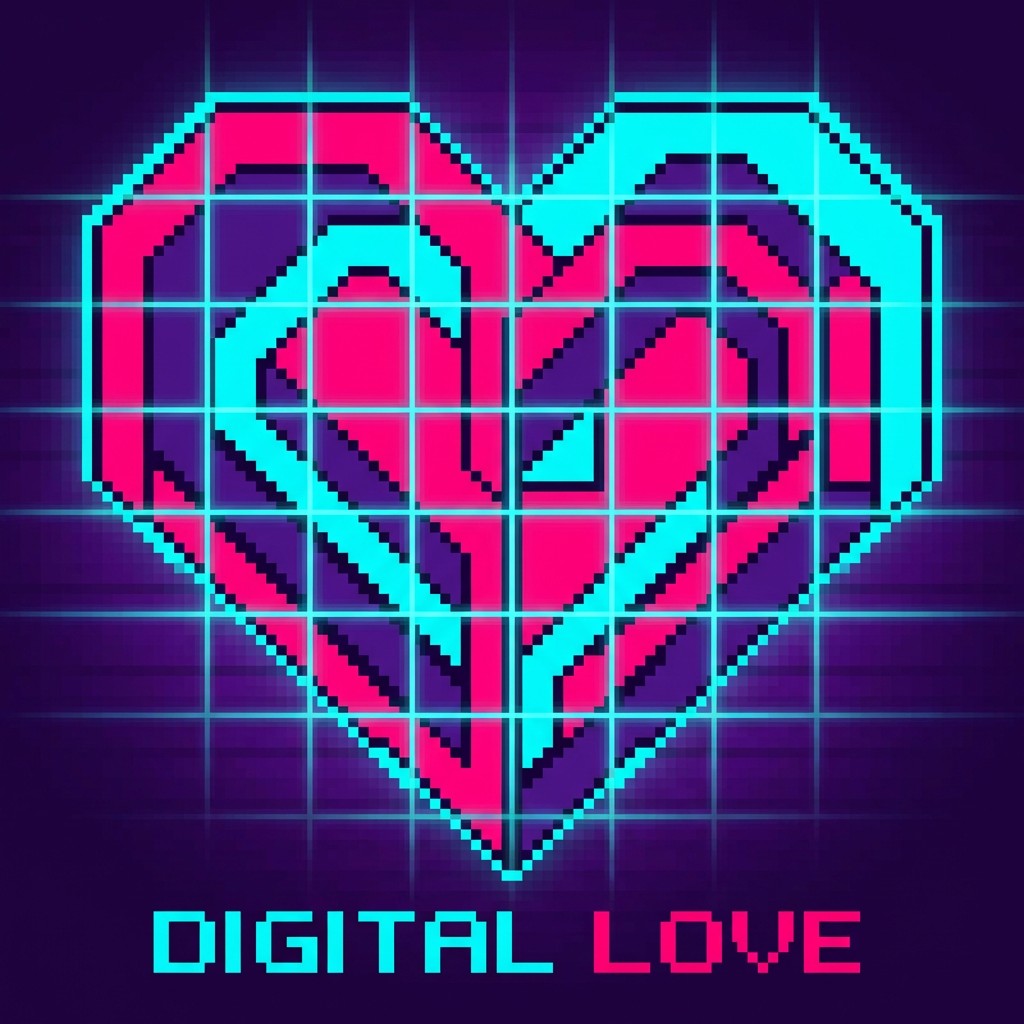 Free Digital Love Heart Image - Pixel, Heart, Vaporwave | Download at ...