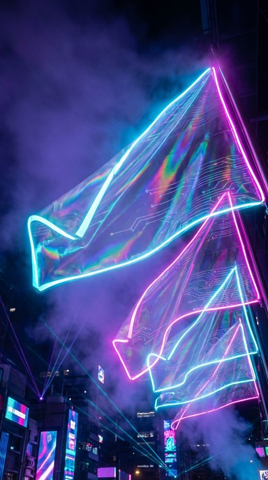 Free Neon Cyberpunk Flags Image - Cyberpunk, Neon, Holographic ...