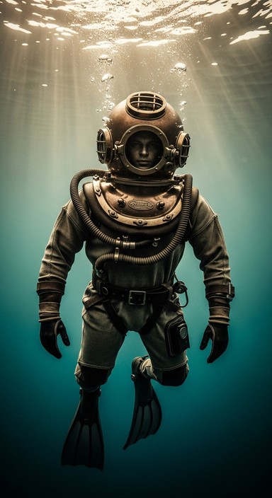 Free Deep Sea Explorer Image - Diver, Underwater, Vintage | Download at ...
