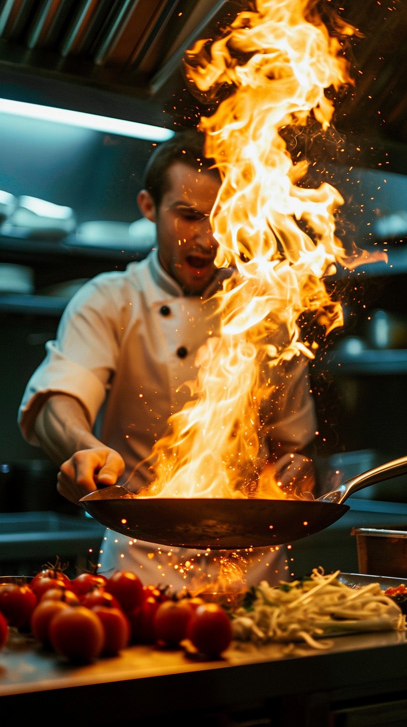 Free Fiery Cooking Action Image - Chef, Cooking, Flame | Download at ...