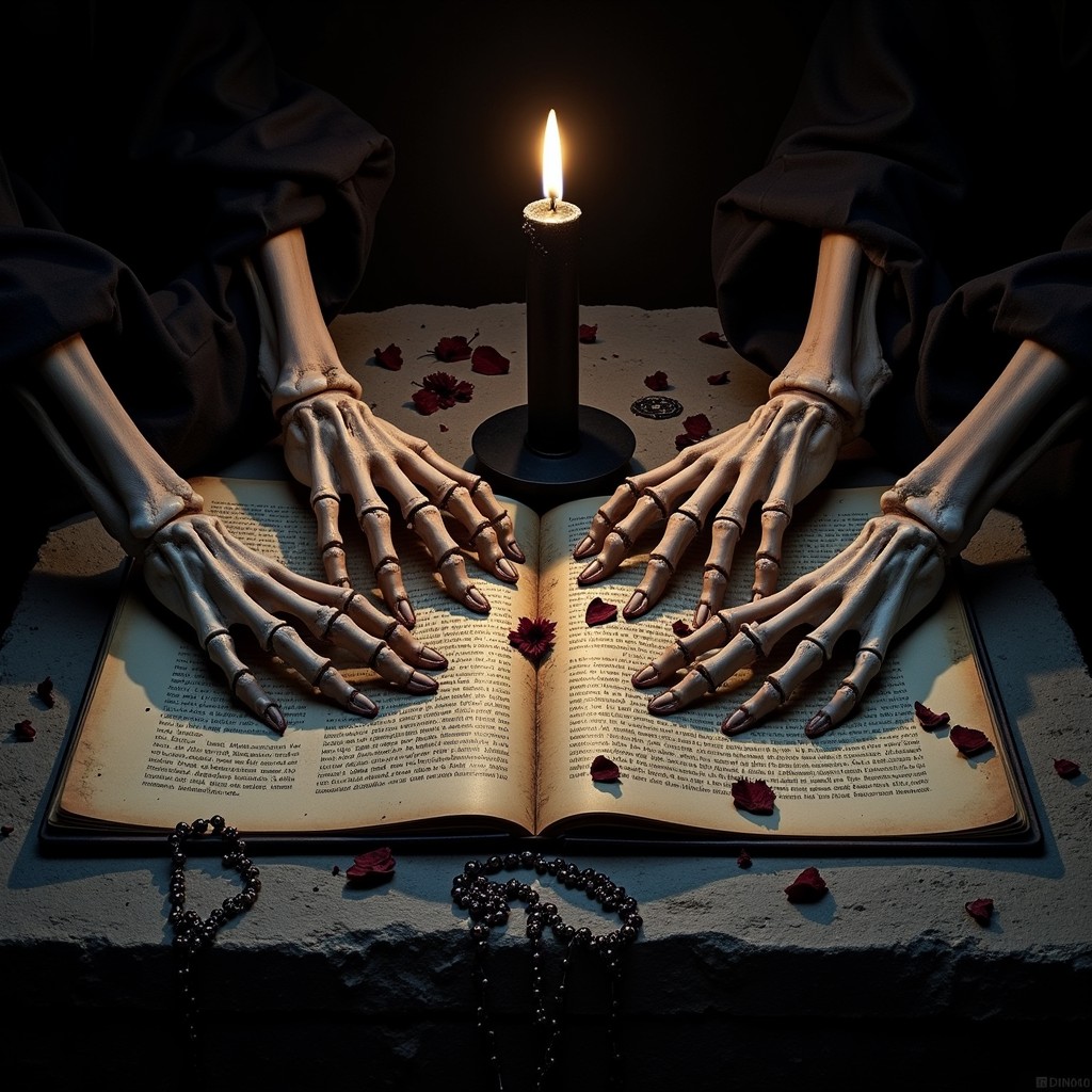 Grim Ritual Free Necromancer's Dark Ritual Image - Skeletal, Paws, Grimoire ...