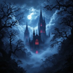 Free Moonlit Gothic Cathedral Image - Gothic, Cathedral, Spires ...