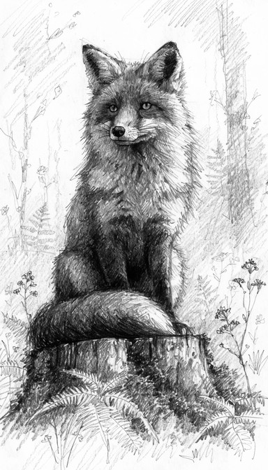 Graphitew Fox Free Vintage Fox Sketch Image - Fox, Wildlife, Sketch | Download at ...