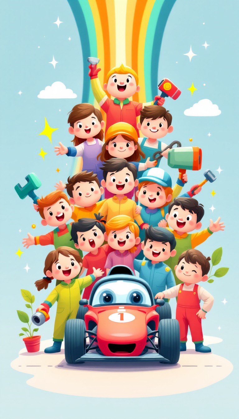 Summit Racing Cartoon Free Racing Team Celebration Image - Racing, Kawaii, Cartoon | Download ...