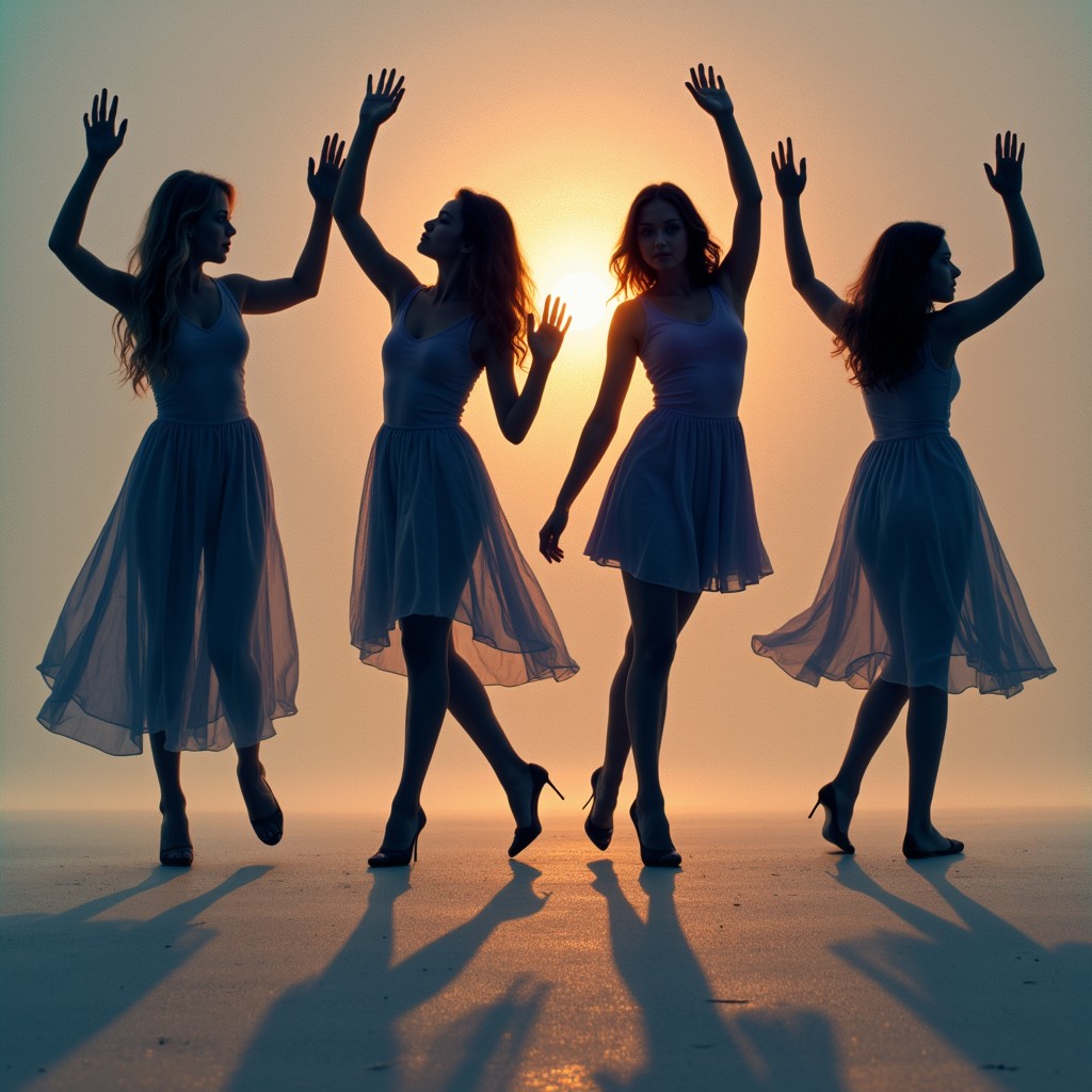 Free Dancing golden shadows Image - Silhouettes, Dancers, Performance ...