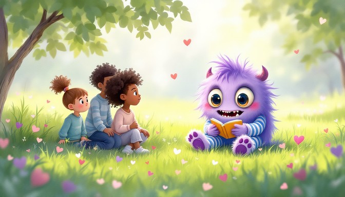 Free Friendly Monster Reading Image - Monster, Children, Reading ...