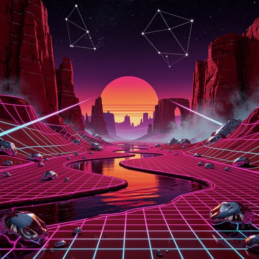 Free Neon Canyon Sunset Image - Synthwave, Canyon, Neon | Download at ...