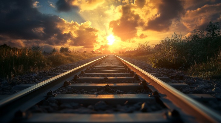 Free Sunset Railroad Journey Image - Sunset, Railroad, Landscape ...
