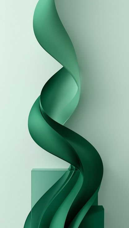Free Emerald Ribbons Rising Photo - Abstract, 3d, Emerald | Download at ...