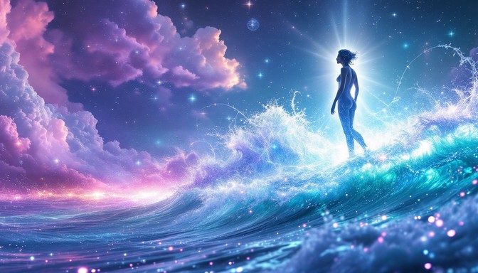 Transcending Floating Free Transcendent Wave Walker Image - Silhouette, Wave, Ocean ...