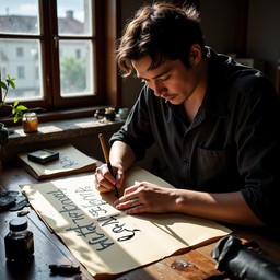 Free Calligraphy in Progress Image - Calligraphy, Lettering, Ink ...