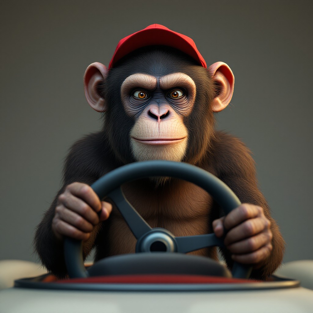 Free Determined Chimp Driver Image - Chimpanzee, Driver, 3d | Download ...