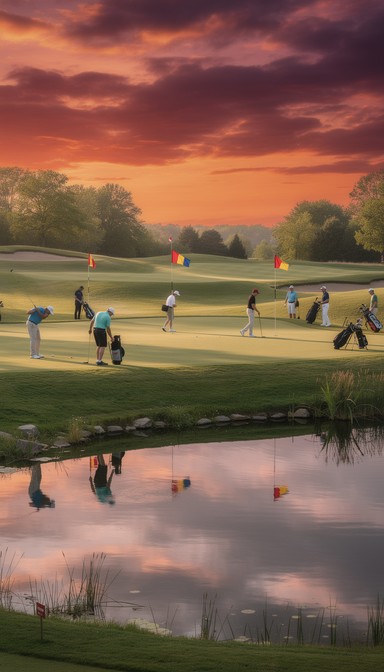 Free Golden Hour Golf Image - Golf, Sunset, Course | Download at StockCake