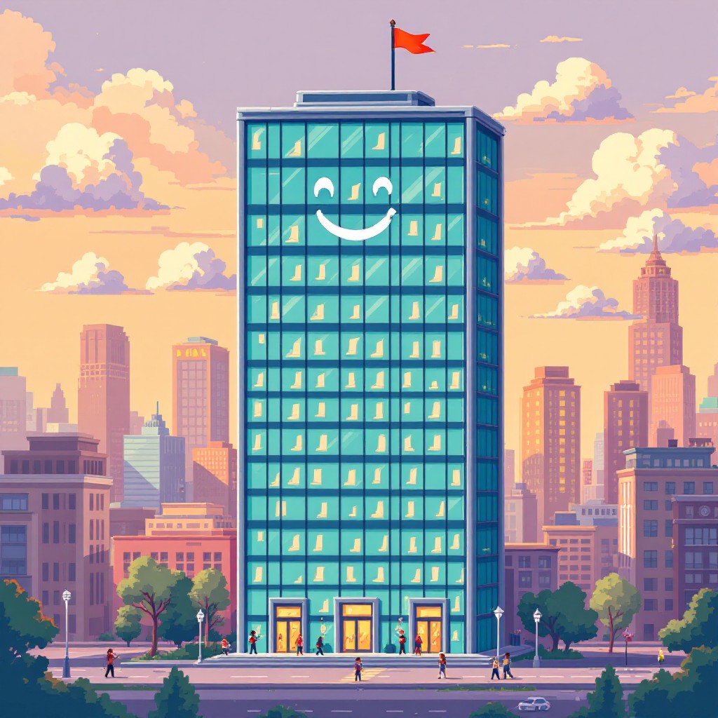 Free Happy Building Smiles Image - Pixel, Skyscraper, Retro | Download ...