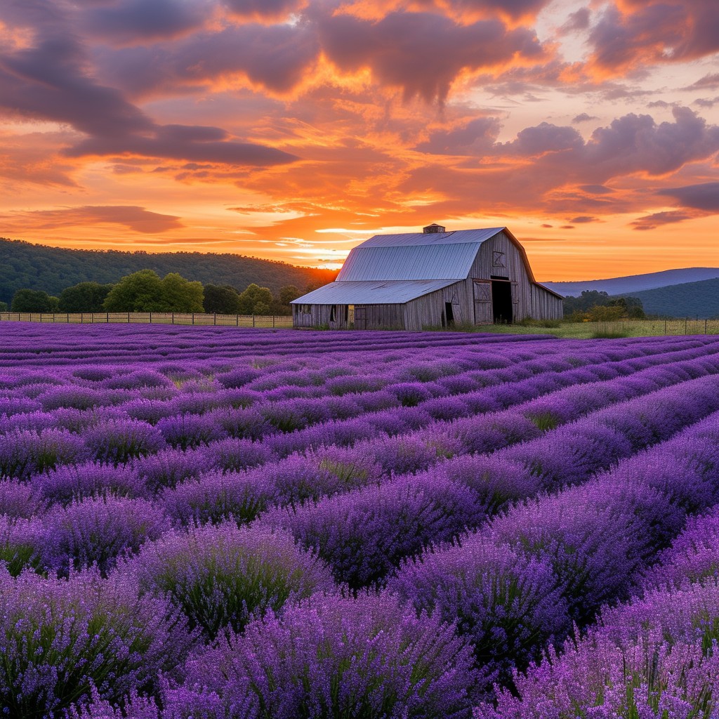 Free Lavender Field Sunset Image - Lavender, Sunset, Barn | Download at ...