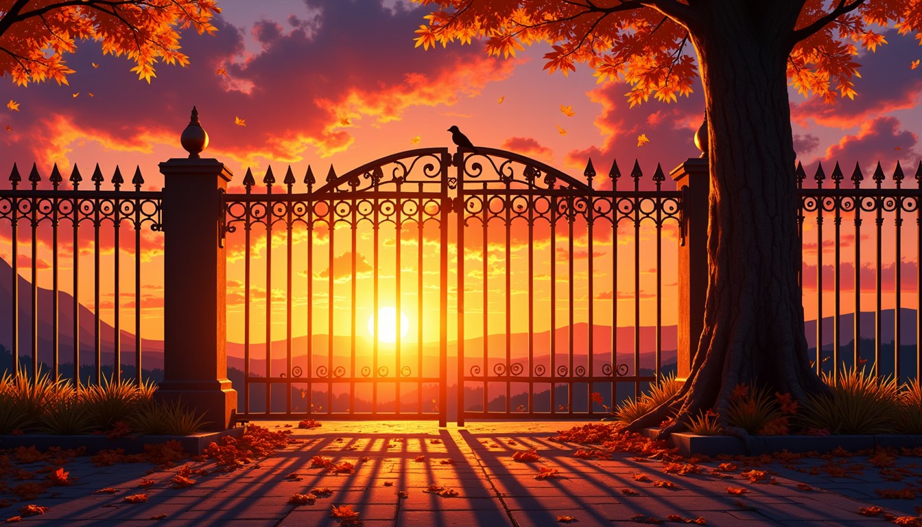 Free Autumn Gate Glow Image - Sunset, Gate, Silhouette | Download at ...