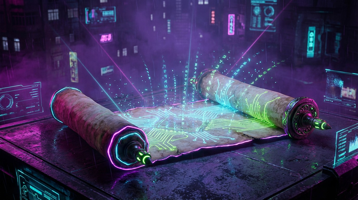 Free Cyberpunk Magic Scroll Photo - Cyberpunk, Scroll, Holographic ...