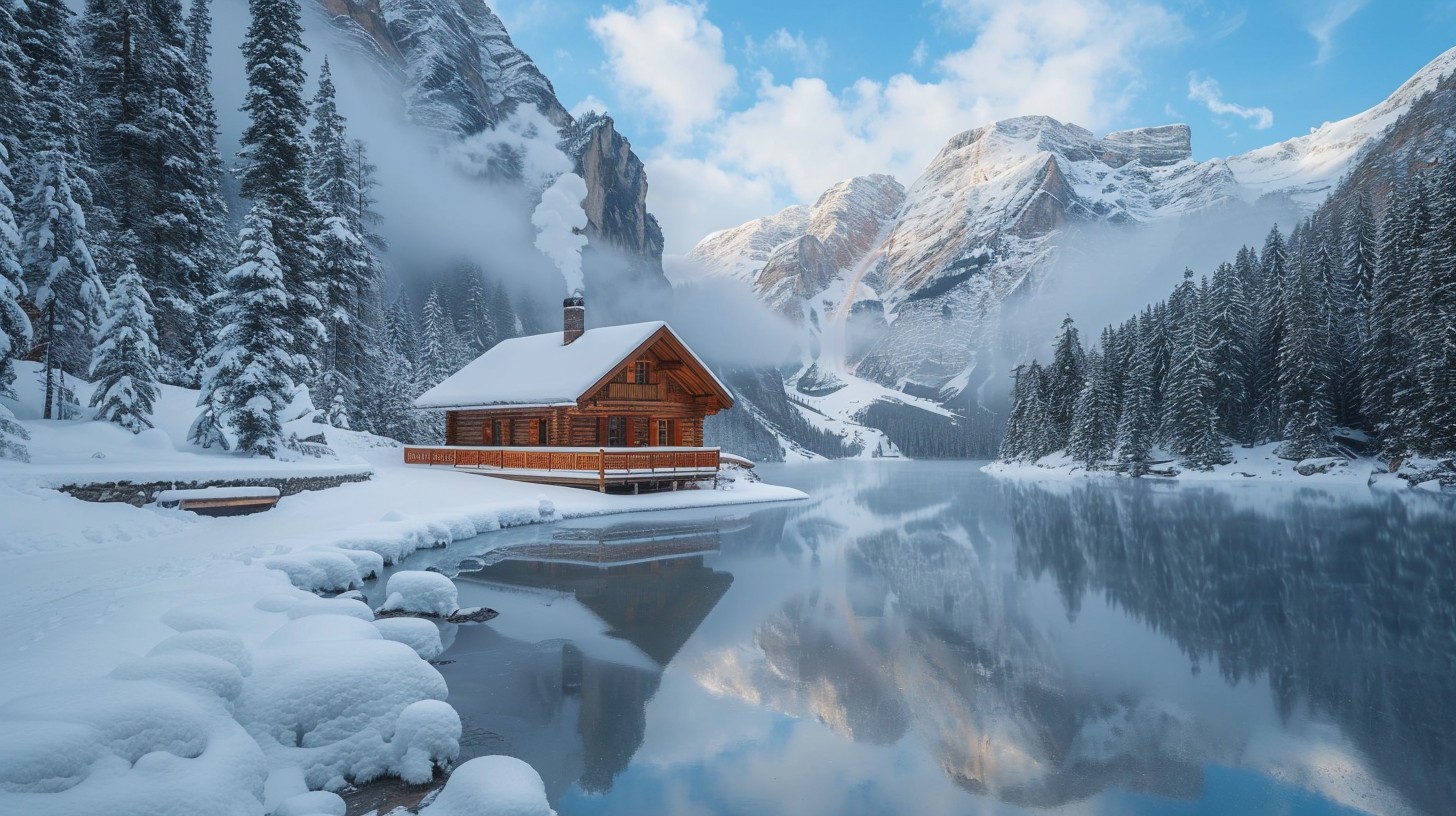 Free Snowy Alpine Escape Image - Winter, Cabin, Mountains | Download at ...