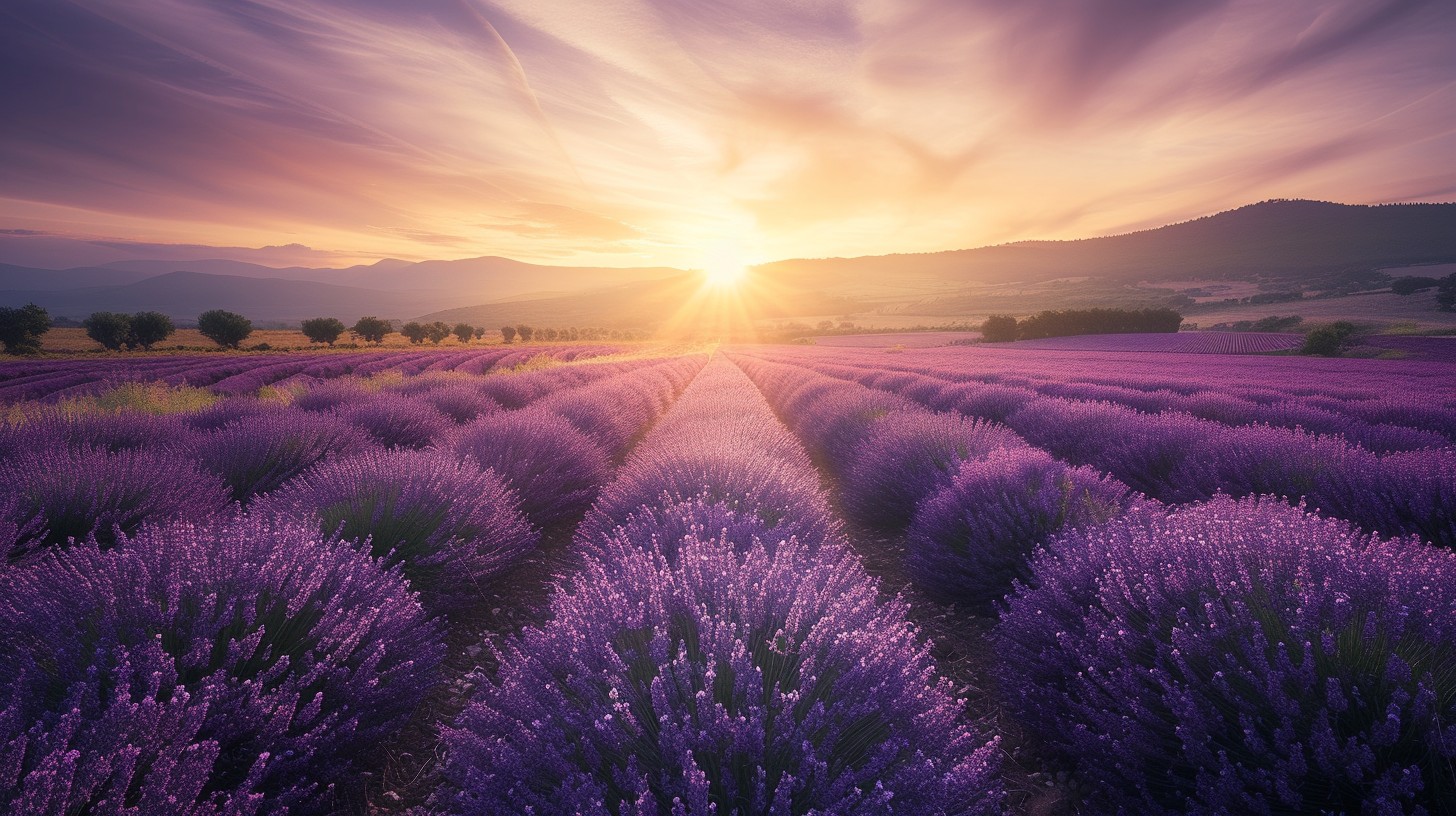 Free Lavender Sunset Bliss Image - Sunset, Lavender, Field | Download ...