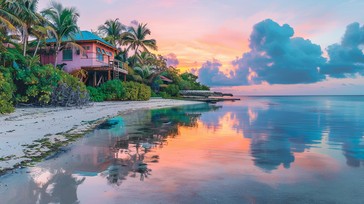 Free Sunset Beach House Image - Sunset, Beach, House | Download at ...