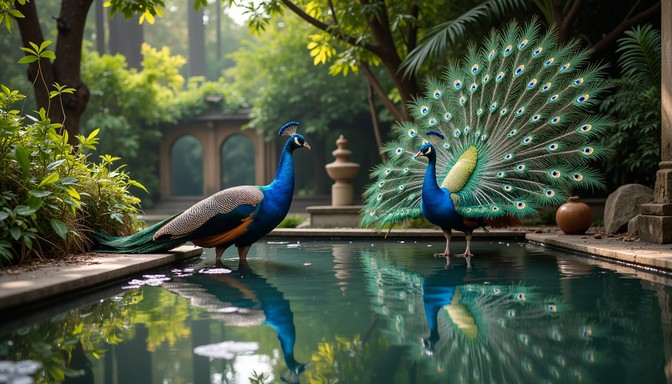 Free Peacock in Garden Image - Garden, Sunrise, Flowers | Download at ...