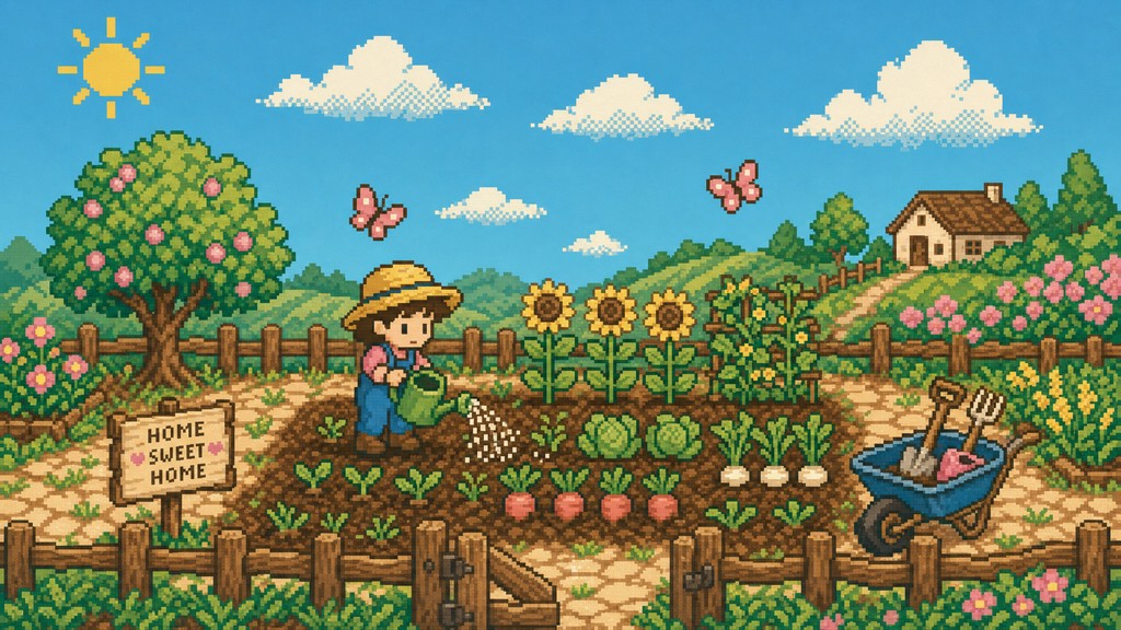 Download Pixel Art Garden Image - Pixel, Pixelart, 8-bit | StockCake