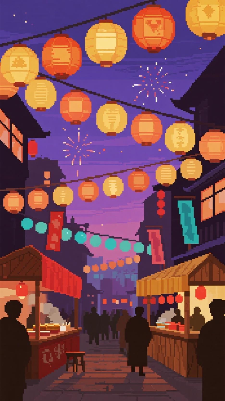 Free Pixel Festival Glow Image - Festival, Lanterns, Pixel | Download ...