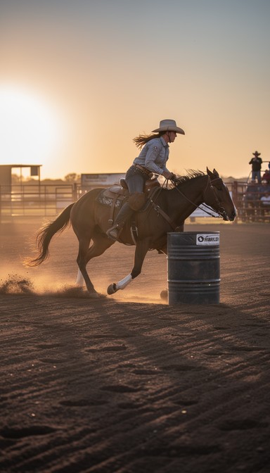 Free Sunset Barrel Racing Image - Barrel-racing, Rodeo, Cowgirl ...
