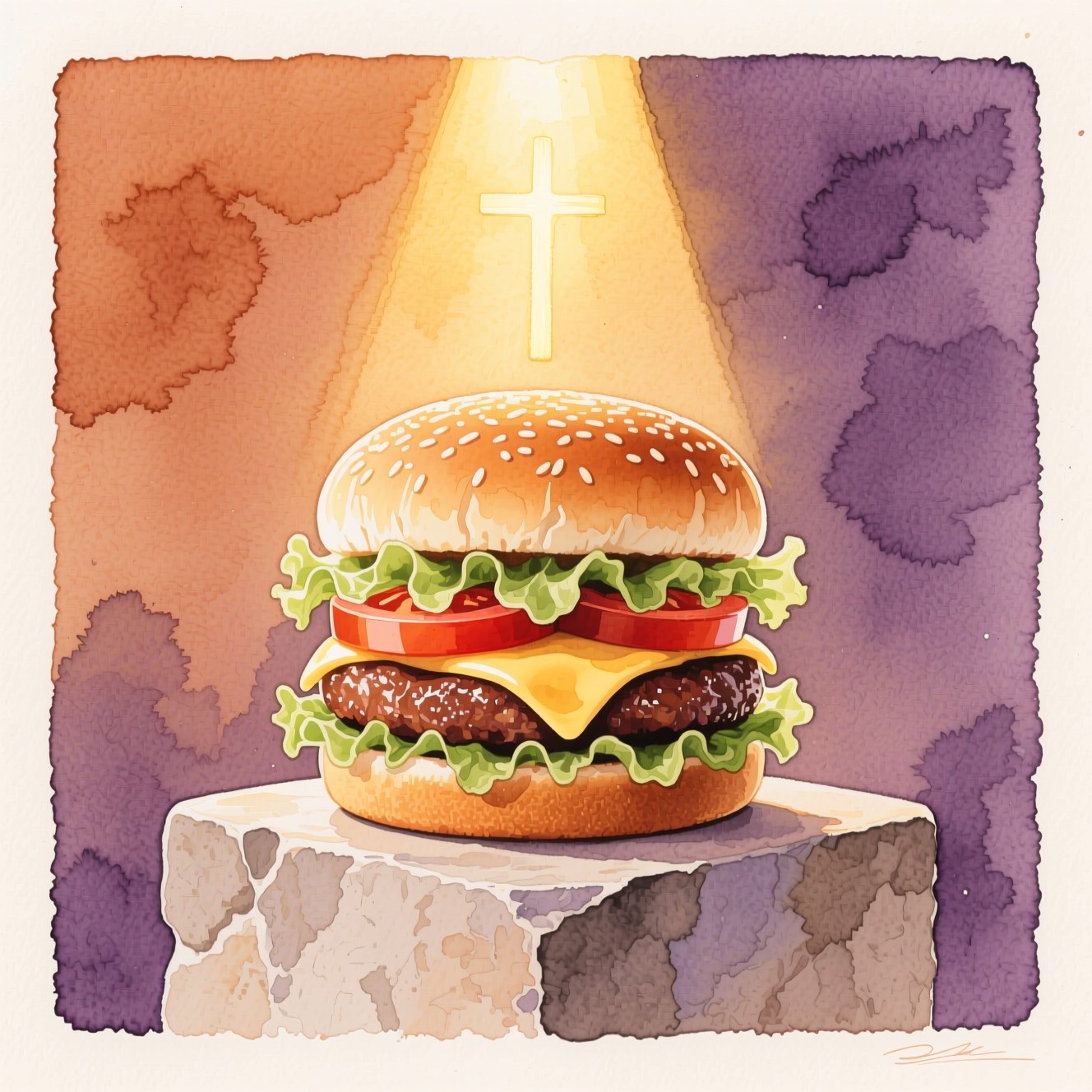 Free Sacred Burger Altar Image - Burger, Watercolor, Divine | Download ...